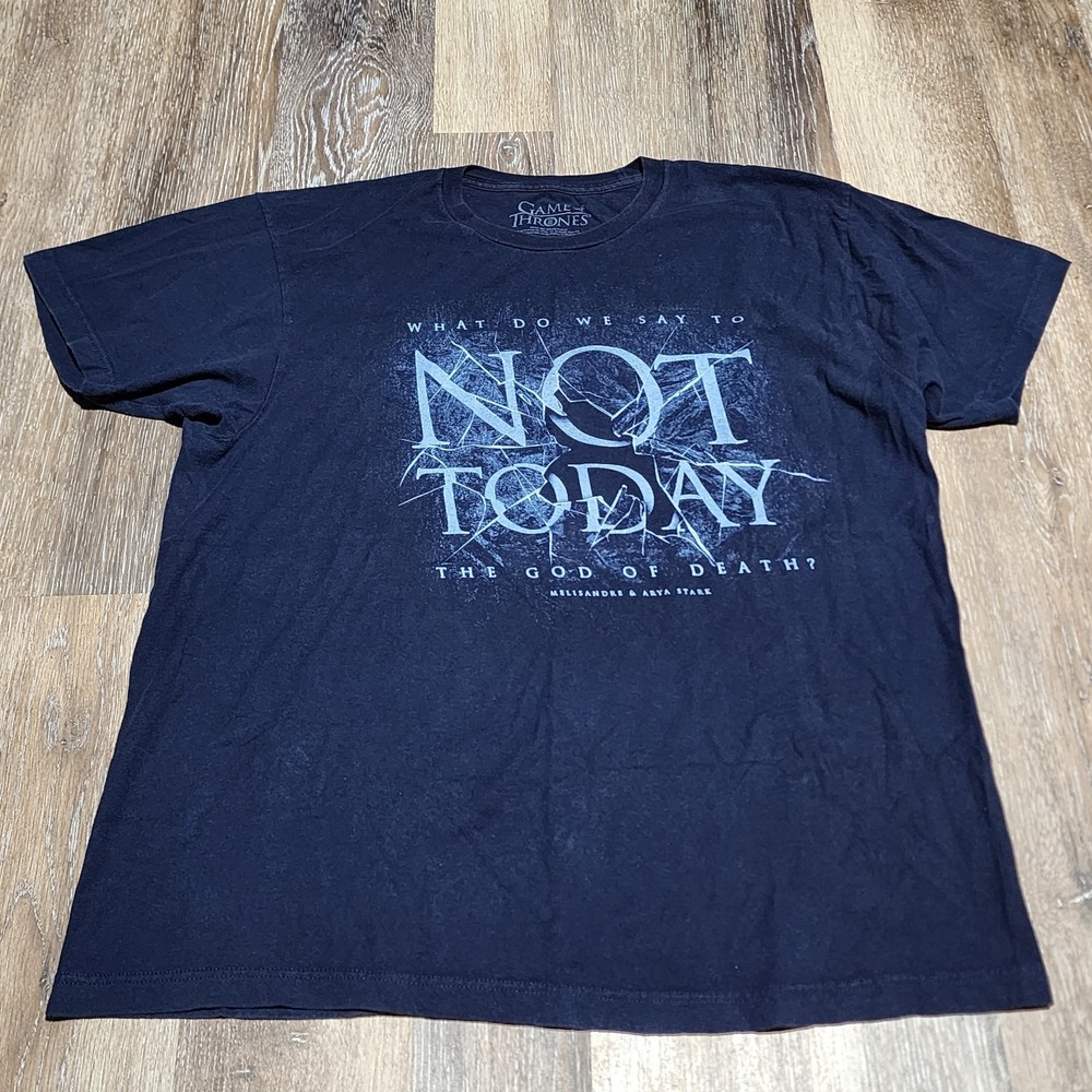 Game Of Thrones HBO God of Death NOT TODAY Melisandre Arya Stark T Shirt Size XL